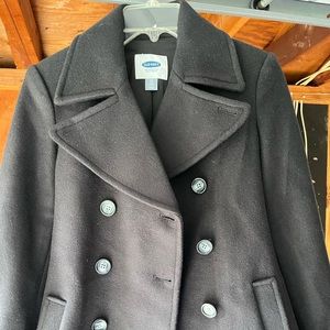 Old Navy black pea coat XS petite, new with tags
